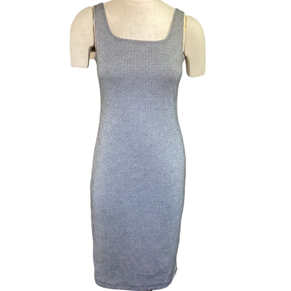 Popular Basics Sheath Tank Dress Jrs‎ L Herrinbbone #116K